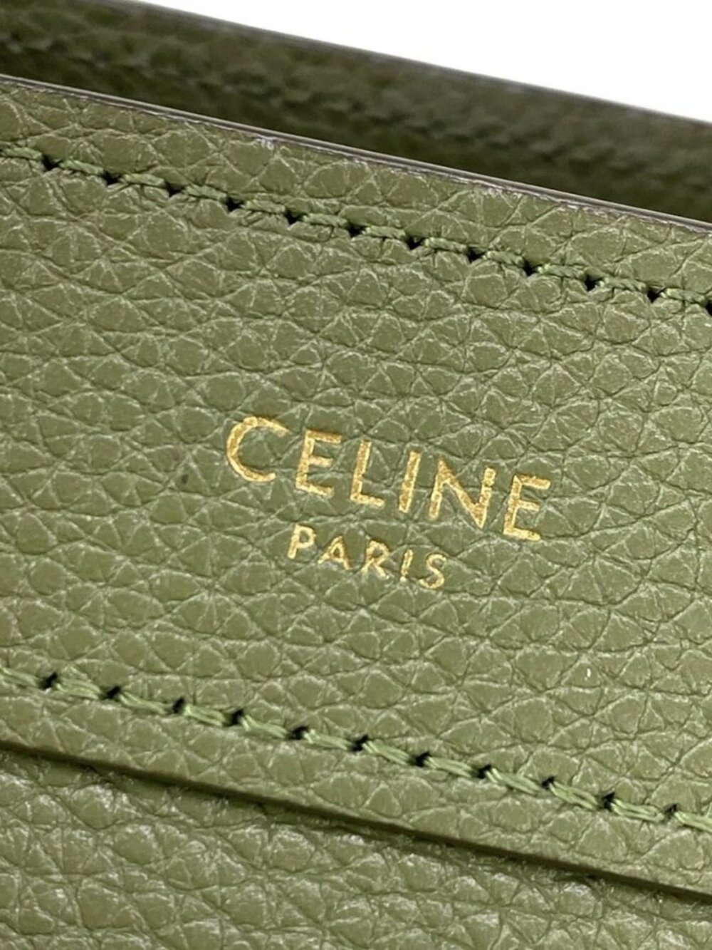 CELINE Luggage Nano Shopper Green Leather Handbag - Picture 8 of 15
